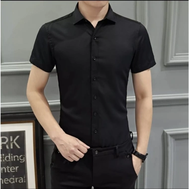 Áo sơ mi ngắn tay nam Hàn Quốc hồng phấn, vải mềm mịn co giãn nhẹ chống nhăn - 99k