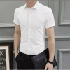 Áo sơ mi ngắn tay nam Hàn Quốc hồng phấn, vải mềm mịn co giãn nhẹ chống nhăn - 99k 5