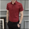 Áo sơ mi ngắn tay nam Hàn Quốc hồng phấn, vải mềm mịn co giãn nhẹ chống nhăn - 99k 6