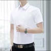 Áo sơ mi ngắn tay nam Hàn Quốc trắng, chất đẹp, chống nhăn, giá ưu đãi 97k