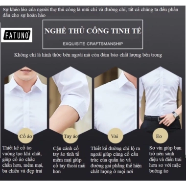 Áo sơ mi ngắn tay nam Hàn Quốc trắng, chất đẹp, chống nhăn, giá ưu đãi 97k
