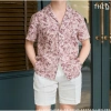 Áo sơ mi ngắn tay nam họa tiết cổ điển THE D - Dáng Relax, linen Pháp cao cấp 799k 4