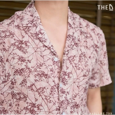 Áo sơ mi ngắn tay nam họa tiết cổ điển THE D - Dáng Relax, linen Pháp cao cấp 799k