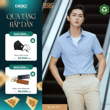 Áo sơ mi ngắn tay SASNBC72M dáng ôm công sở - Giá ưu đãi 321.000 VND, chất liệu thoáng mát, phong cách lịch lãm