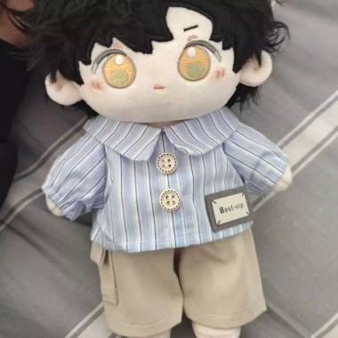 Áo Sơ Mi Nhà Nhỏ 20cm Cotton Dễ Thương Búp Bê Sọc - Quần Áo Bé Thay Thế Chơi