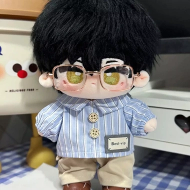 Áo Sơ Mi Nhà Nhỏ 20cm Cotton Dễ Thương Búp Bê Sọc - Quần Áo Bé Thay Thế Chơi