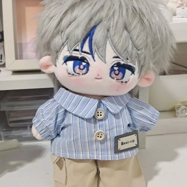 Áo Sơ Mi Nhà Nhỏ 20cm Cotton Dễ Thương Búp Bê Sọc - Quần Áo Bé Thay Thế Chơi