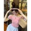 Áo sơ mi Niche Hot Girl một vai xù đan - Đáy ngắn, giá ưu đãi 180.360₫ 5