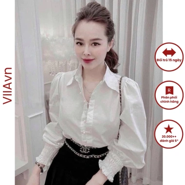 Áo Sơ Mi Nữ Bánh Bèo Phối Cúc VIIAvn - Giá chỉ 174.300₫, giảm 16%