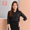Áo sơ mi nữ basic tay dài màu đen dáng suông - Thời trang nữ giá 135k giảm giá 4