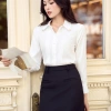 Áo sơ mi nữ bấu ly Maize công sở cổ đức đính trái tim hợp kim, vải suông mềm chống nhăn Giá 260.630₫ 3