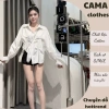 Áo sơ mi nữ Cama HCOM27.011 tay dài bo chun, nơ đá form rộng giấu quần - 229k
