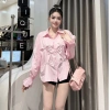 Áo sơ mi nữ Cama HCOM27.011 tay dài bo chun, nơ đá form rộng giấu quần - 229k 9