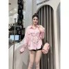 Áo sơ mi nữ Cama HCOM27.011 tay dài bo chun, nơ đá form rộng giấu quần - 229k 10