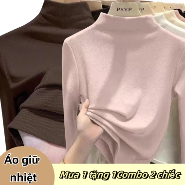 Áo sơ mi nữ cổ cao 3cm mùa thu đông ôm sát, ấm áp, giá ưu đãi 90.300₫