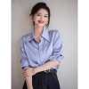 Áo sơ mi nữ cổ to lụa bóng latin cao cấp, size 30-90kg, giá 215.000₫ 3