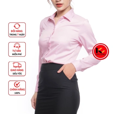 Áo sơ mi nữ công sở cao cấp Kim Chiu form mai an, vải Kate Ý ít nhăn, nhiều màu tay dài giãn nhẹ 4