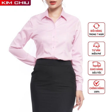 Áo sơ mi nữ công sở cao cấp Kim Chiu form mai an, vải Kate Ý ít nhăn, nhiều màu tay dài giãn nhẹ 10