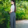Áo Sơ Mi Nữ Công Sở Chiết Eo Cộc Tay Cổ Đức - Lụa Nhật MC Fashion Chính Hãng 8