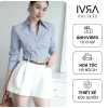 Áo sơ mi nữ công sở chiết ly eo, tay dài màu xanh kẻ sọc thanh lịch - 239.999đ 10