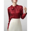 Áo sơ mi nữ công sở cổ nơ lụa gân cao cấp SUTANI A433 - Sang trọng, giá 215.000đ 5