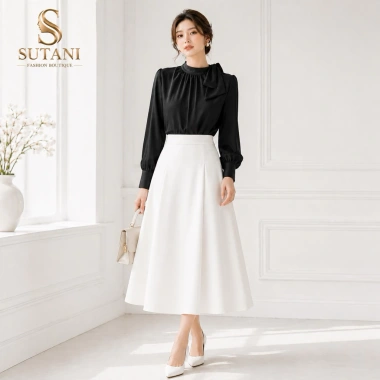Áo sơ mi nữ công sở cổ nơ lụa gân cao cấp SUTANI A433 - Sang trọng, giá 215.000đ 10