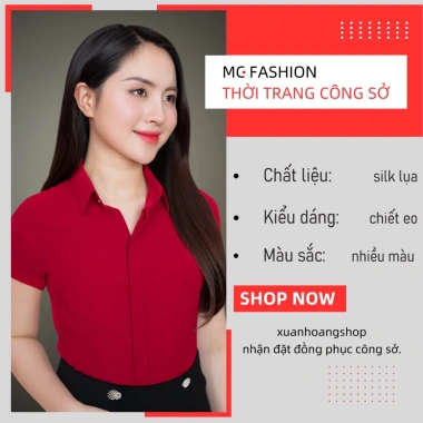 Áo sơ mi nữ công sở cộc tay đỏ Mc Fashion a208 AB102 – Giá ưu đãi 305.000₫