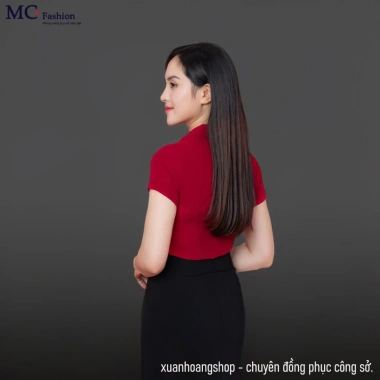 Áo sơ mi nữ công sở cộc tay đỏ Mc Fashion a208 AB102 – Giá ưu đãi 305.000₫