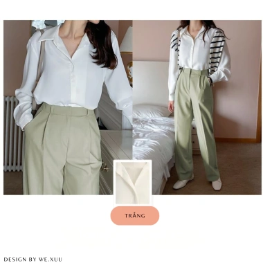 Áo sơ mi nữ công sở dài tay, nhiều màu sắc, lụa mềm mát, thanh lịch - Wexuu SM01SP 195.000 VND 10 Áo sơ mi nữ công sở dài tay, nhiều màu sắc, lụa mềm mát, thanh lịch - Wexuu SM01SP 195.000 VND 10