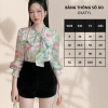 Áo sơ mi nữ công sở họa tiết hoa, cổ nơ tay bèo, oxatyl 2 lớp, chất vải tơ mát mùa hè - Giá 265k 3