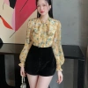 Áo sơ mi nữ công sở họa tiết hoa, cổ nơ tay bèo, oxatyl 2 lớp, chất vải tơ mát mùa hè - Giá 265k 6