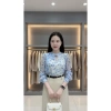 Áo sơ mi nữ công sở họa tiết lá voan cao cấp tay bồng dài form suông thanh lịch 222.000đ 7