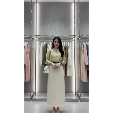 Áo sơ mi nữ công sở họa tiết lá voan cao cấp tay bồng dài form suông thanh lịch 222.000đ 8