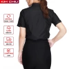 Áo sơ mi nữ công sở kim chiêu đen tay ngắn vải Kate ít nhăn giãn nhẹ, đổi trả thoải mái 5