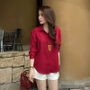 Áo sơ mi nữ công sở La Merci dài tay vải thoáng mát, thêu hình đa màu, giá 249k 10