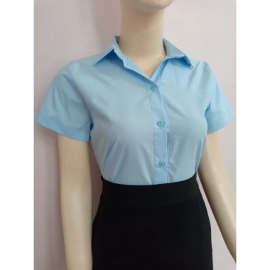 Áo sơ mi nữ công sở màu xan tay ngắn dáng Hàn Quốc full size 35-90kg giảm 165k 3