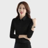Áo sơ mi nữ công sở tay dài cotton ít nhăn, mát nhẹ màu xanh nhạt - Giá 99.200 VND 3