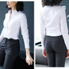 Áo sơ mi nữ công sở trắng dài tay chiết eo ly giấu cúc không nhăn bigsize Hàn Quốc 4