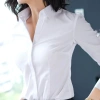 Áo sơ mi nữ công sở trắng dài tay, giấu cúc, Slim Fit Hàn Quốc - 99.000₫ 4
