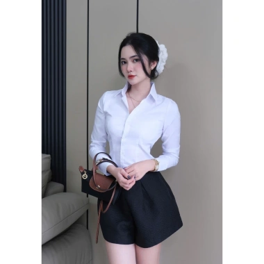 Áo sơ mi nữ công sở VINBUY MS05A xanh tay dài, vải mềm mượt co giãn, không nhăn - 149k 7