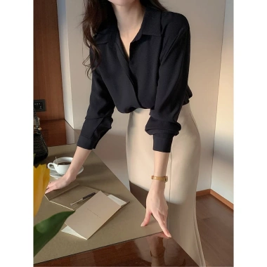 Áo sơ mi nữ công sở XUU dài tay đa màu, lụa mềm mát, thanh lịch - chỉ 195k