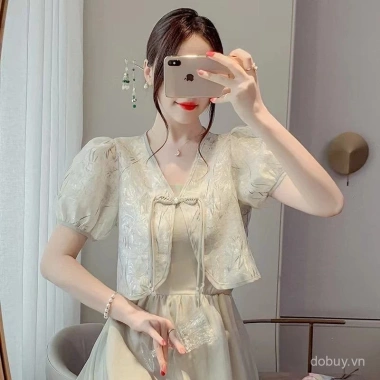 Áo sơ mi nữ cotton cao cấp Barong – Thêu lỗ, khóa ngọc trai, ren đẹp, phong cách hiện đại, chỉ 186.450₫