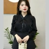 Áo sơ mi nữ dài tay cổ tròn OXATYL A83 chất lụa mềm, thời trang công sở Hàn Quốc, giá 265.000 2