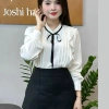 Áo sơ mi nữ dài tay cổ tròn OXATYL A83 chất lụa mềm, thời trang công sở Hàn Quốc, giá 265.000 5