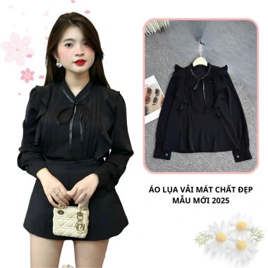 Áo sơ mi nữ dài tay cổ tròn OXATYL A83 chất lụa mềm, thời trang công sở Hàn Quốc, giá 265.000 8