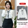Áo sơ mi nữ dài tay cổ tròn OXATYL A83 chất lụa mềm, thời trang công sở Hàn Quốc, giá 265.000 9