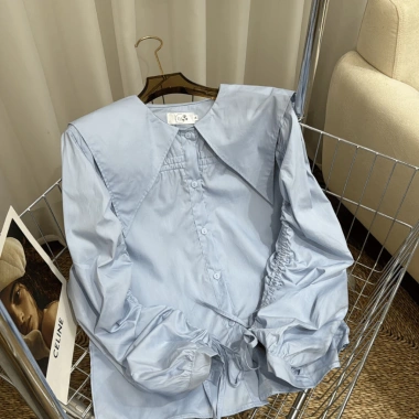 Áo sơ mi nữ dài tay cổ tròn phong cách tiểu thư, giảm giá 119k - MORI CLOTHINGS 8