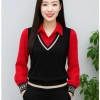 Áo sơ mi nữ dài tay công sở, cổ phối bo gấu, mặc thu đông - Giá 149.000₫