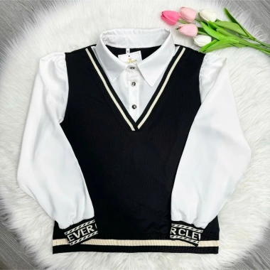 Áo sơ mi nữ dài tay công sở, cổ phối bo gấu, mặc thu đông - Giá 149.000₫