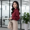 Áo sơ mi nữ dài tay công sở nẹp dấu khuy cúc, lụa mềm mịn, form vừa - Giá chỉ 200.000 2
